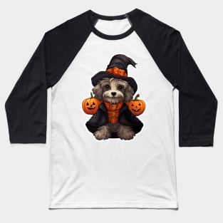 Halloween puppy Dog witch Baseball T-Shirt